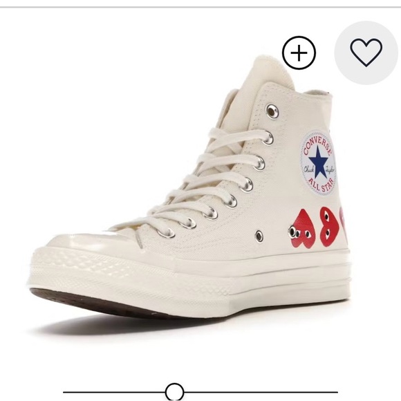Converse Comme des Garçons Play Multi Heart Chuck Taylor All Star 70 Hi Sneakers - Picture 3 of 15